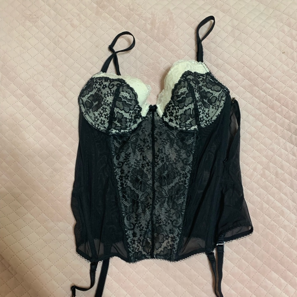 Black and white bustier top